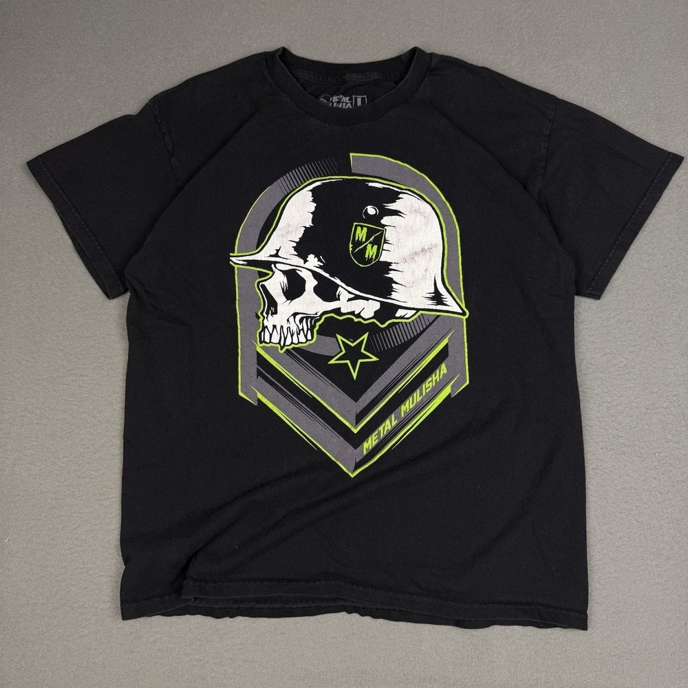 Metal Mulisha Men's L Black Skull Graphic Cotton T-Shirt Grunge Y2K Metal Skate